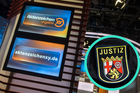 Das Logo der Sendung "Aktenzeichen XY ...ungelöst" ist am 20.01.2016 in einem Studio in Geiselgasteig bei München (Bayern) auf mehreren Monitoren an den Studiofassaden zu sehen.